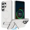 Funda de teléfono magnética con carga inalámbrica, PC engrosado de 2.8 mm, resistente a caídas, TPU de alta calidad, adecuada para teléfonos Samsung, con soporte integrado