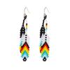 Pendientes de cuentas de estilo bohemio europeo y americano color tejido a mano borla larga pendientes de cuentas Miyuki venta al por mayor