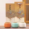 Tetería de Gres Tetería Cerámica Caja de Té Pequeña Caja de Almacenamiento Mini Portátil Lata Sellada Regalo para el Hogar Logo