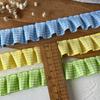 Accesorios de encaje a cuadros de 2,5 cm hechos a mano, material de bricolaje, decoración de ropa, funda de teléfono con volantes, falda de muñeca