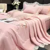 Primavera/Verão 2026 Novo Fresco Seda Verão Colcha Ar Condicionado Colcha Cobertura de Cama Conjunto Quatro Peças Edição Rose Love