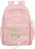 Mochila de Malla Resistente, Mochila Transparente para la Universidad, Bolsa para Libros de Malla Semitransparente con Cordón Elástico y Correas Acolchadas de Comodidad para Viajar al Trabajo, Nadar, Playa, Deportes al Aire Libre