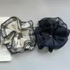 Anillo para el Cabello de Encaje Negro Estilo Coreano Intestino Grande 2025 Nuevo de Gran Tamaño Flor de Verano Cabeza Cuerda para la Cabeza Moño Alto Elegante Adorno para la Cabeza