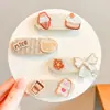 Pinzas para el pelo de velcro marrones para niños de otoño e invierno, pinzas para flequillo de niñas, pinzas para baby bangs, accesorios para el pelo de niñas pequeñas
