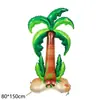 Pelota de Playa Gigante Nueva de Piña y Palmera con Globo de Película de Aluminio Decoración para Fiesta de Cumpleaños con Temática Hawaiana Transfronteriza