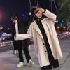 Nuevo Abrigo de Lana de Invierno para Pareja Abrigo de Lana Holgado de Longitud Media Estilo Coreano para Hombre Abrigo Grueso de Moda para Estudiante