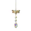 Atrapasol Transfronterizo Colgante de Cristal de Insecto Dorado Decoración Colgante para Balcón, Dormitorio, Jardín Manualidad Colgante para Coche
