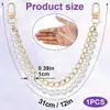 Cadena de Muñeca Doble Cadena con Perlas Artificiales para Bolso, Accesorio de Cadena Metálica para Bolso Cruzado, Correa Decorativa de Cadena de Moda para Bolso