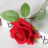 Rosa de Veludo Simulado Flor Artificial Única Decoração de Casamento Casa Dia dos Namorados Buquê de Alto Nível Parede