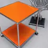 Estante de Almacenamiento de Vidrio Templado Carrito Pequeño Estilo Ins de Acero Inoxidable con Ruedas Mesa de Café Mesa Lateral Móvil para Sofá Carrito de Comedor Mesa de Té