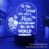 Luz nocturna creativa acrílica 3D transfronteriza Saludos en inglés Feliz Día de la Madre regalo para mamá Lámpara de mesa LED