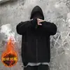 Moletom com capuz e cardigã masculino, estilo de Hong Kong moderno, top esportivo BF versátil, jaqueta hip-hop de marca moderna, manga longa solta