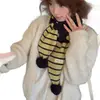 Bufanda de Punto Rayada Estilo Coreano 2026 Otoño/Invierno para Mujer, Calentador de Cuello de Lana Cálido y Versátil para Estudiantes y Parejas