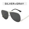 Gafas de aviador de doble haz de moda, gafas de sol de metal de moda europea y americana para hombres y mujeres, gafas de sol de moda con montura grande retro