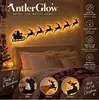 Trineo de Santa Cruzado con Renos Ornamento de Madera Navideño Iluminado F
