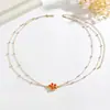 Cadena de Cintura con Flor Pequeña y Goteo de Aceite Estilo Vacaciones en la Playa Transfronteriza, Sexy y Moderna, Cadena Corporal de Nicho de Alta Gama, Joyería Personalizada