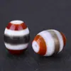 Ágata Natural Cuentas Dzi de Tres Ojos Negras y Blancas Diente de Tigre Cuentas Cilíndricas Collar Pulsera DIY Cuentas Espaciadoras Joyería Estilo Tíbet Accesorios Venta al por Mayor