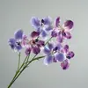 Nueva Orquídea Mariposa Phalaenopsis Vanda de Tallo Alto Flor Artificial Arreglo Floral para Sala de Estar Mesa de Comedor Decoración del Hogar Flor Artificial