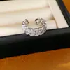 Anillo abierto de cadena con circonita chapado en oro real de 18 quilates, sensación de nicho de alta gama, joyería personalizada de lujo ligero exquisita