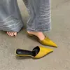 Novedad Otoño 2026 Zuecos de Moda con Punta Fina sin Cierre para Uso Exterior en Verano, Sandalias Zueco de Cuadros sin Cierre, Pantuflas Cómodas