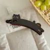 Coreano França Etiqueta Dourada Gato Fofo Presilha Banana Estilo Francês Rabo de Cavalo Alto Presilha Vertical Presilha Torcida Grampo de Cabelo Acessório de Cabelo