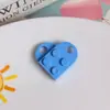 Llavero de Bloques de Construcción Color Amor Accesorios Joyería DIY Material Colgante Hecho a Mano Doble Agujero Colgante Empalmable Corazón de Melocotón