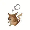 Transfronterizo Nuevo 2Dcheems Expresión Inútil Perro Escultura de Arena Shiba Inu Musculoso Malvado Divertido Llavero Acrílico