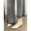 Botas Curtas de Bico Fino para Mulheres 2025 Outono e Inverno Novas Botas Salto Alto Botas Slim Botas Femininas Botas Curtas Botas Anabela