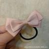 Banda de goma para el cabello con lazo rosa para dama coreana, cuerda para el cabello, aro para el cabello