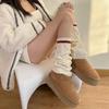 Otoño e Invierno Maillard calcetines cálidos para piernas diseño de botas de nieve combinación de colores calcetines tejidos calcetines de felpa calcetines trenzados de media pantorrilla