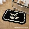 Felpudo de Lujo Ligero Transfronterizo Blanco y Negro Amor Hogareño Resistente al Desgaste Resistente a la Suciedad Engrosado Imitación Cachemira para Baño Alfombra Antideslizante