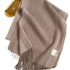Bufanda 100% lana pura color Maillard australiano para hombres y mujeres invierno mediana edad y ancianos madres talla grande chal de doble cara regalo