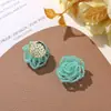 Aretes Reductores de Edad Hechos a Mano con Cuentas de Arroz Frescas para Niña, Enredaderas de Rosas, Clip Lateral para Aretes, Accesorios de Flor para Zapatos