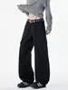 Pantalones de pierna ancha, pantalones rectos de trabajo hasta el suelo para hombre, estilo retro casual, corte holgado con bolsillos, pantalones largos marrones