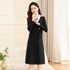 Moda elegante Simples Elegante Estilo suave Vestido de malha Feminino Outono Nova Cor Combinando All-match Térmico Temporada Pioneira