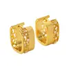 Aretes de Tachuela de Encaje Hueco de Lujo Ligero Incrustados con Circonita Aretes en Forma de U Esmerilados Cepillados Exquisitos de Alta Gama Moda Aretes de Viaje para Mujer