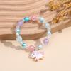 Pulsera acrílica infantil de 15 cm para niña, pulsera de cuentas de animal de dibujos animados de princesa pequeña, linda, joyería para estudiante