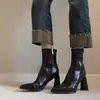 Botines de Tacón Alto Puntiagudos Marrones de Temporada First Encounter para Mujer, Nuevos Botines Elásticos Adelgazantes Estilo Francés Otoño/Invierno 2026, Botines de Tacón Grueso Retro