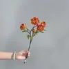 5 Rosas de Té Pequeñas Simuladas, Flores de Té, Flores Artificiales, Flores para Boda, Decoración de Salón de Bodas Hotel, Decoración Suave, Ramo de Novia