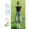 Pantalones Cortos de Verano Finos para Mujer Estilo Retro Americano 2026 Nuevo Estampado de Estrella de Cintura Alta Holgados de Pierna Ancha