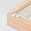 Joyería Transfronteriza Pendientes Clásicos de Cuatro Garras de Plata de Ley 925 para Mujer Moda Ol Versátiles Simples Pendientes de Moissanita Color D Pendientes