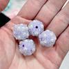 Bola de diamante incrustada con cuentas de cristal de pedrería, cuentas con agujero, cuentas espaciadoras, hechas a mano, material para colgante de pulsera de mano, accesorios de joyería DIY al por mayor