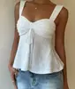 2026 Verano Nuevo Estilo Europeo y Americano Color Sólido Con Cordones Cintura Ceñida Camisola Top para Mujer Corto Bandeau Top Puro Deseo