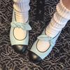 Versión de Piel de Oveja~2026 Zapatos Planos de Tira Única con Lazo Estilo Chanel para Mujer, Zapatos Planos Mary Jane de Cuero Retro Francés para Mujer