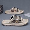 Pantuflas de Velcro de Tela Verano Nuevo Transpirable Moderno Exterior Playa Casual Suela Plana Sandalias de Hombre