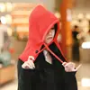 Balaclava Feminina de Inverno Quente Chapéu de Cabeça Grande Cachecol de Pescoço Capuz Integrado Proteção de Orelha Chapéu de Lã Chapéu de Tricô