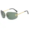 Moda Y2K Estilo Milenio Zhang Yuanying Gafas de Sol de Alta Gama para Mujer Marco Grande Retro Europeo y Americano Gafas de Sol sin Montura