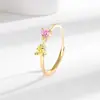 Anillo de doble amor con circonita incrustada, personalizado opcional, piedra de cumpleaños de enero a diciembre, anillo de comida estilo europeo y americano, superventas transfronterizo