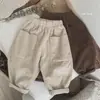 Pantalones Largos Estilo Nuevo Primavera y Otoño 2025 para Niños y Niñas, Pantalones Casuales con Estilo para Niños Pequeños, Pantalones Rectos de Pana Versátiles para Bebés, Modernos