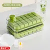 Molde para Cubitos de Hielo Hecho de Material de Silicona de Grado Alimenticio, Viene con una Pala para Hielo, Caja de Hielo Sellada de Gran Capacidad Multicapa, Fácil de Desmoldar